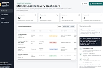 build a missed call and lead follow up workflow