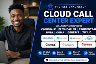setup cloudtalk freshcaller ringcentral five9 call center ooma genesys twilio