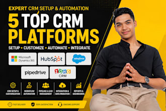 set up microsoft dynamics 365, hubspot, salesforce, pipedrive and zoho CRM