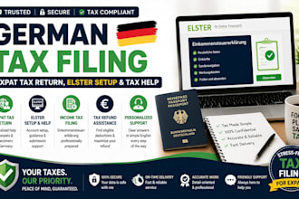 do german tax filing, expat tax return, elster setup, and tax help