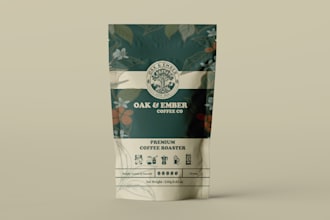 design coffee bag packaging and pouch label design