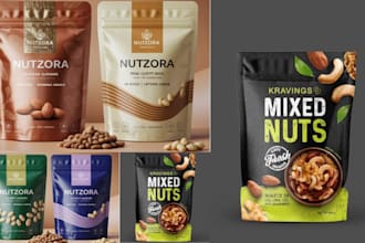design product packaging, pouch, mylar bag, cafe, restaurant box with dieline