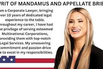 draft a writ of mandamus, appellate brief, habeas corpus and certiorari petition