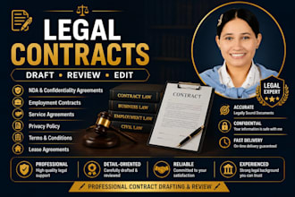 draft, review, and edit legal contracts and agreements