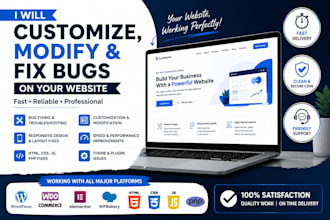 customize, modify, fix bugs and troubleshoot your website