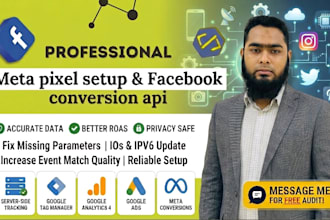 setup meta pixel, fb conversion api, server side tracking