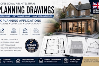 produce UK plans for planning approval and building regs