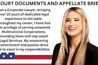 draft legal documents, court complaints, motions, petitions, and appellate brief