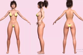 convert metahuman, 3d nsfw avatar with realistic skin,cc4,daz3d,nsfw rig animate