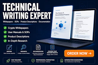 write technical documentation, whitepaper, product description white paper