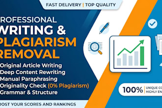 proofread, edit, paraphrase,and make content unique