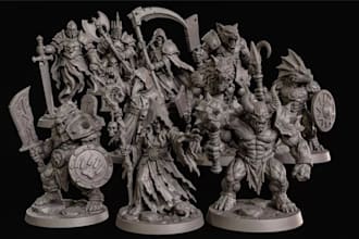 sculpt3d fantasy miniatures,figures,monstrous warriors,armor mass,occult,3dprint