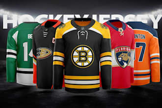 design custom 3d football jersey sportwear sublimination and mockups