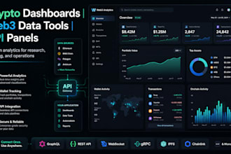 build crypto dashboards, web3 data tools and api panels
