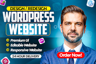 design wordpress website development, business website or wordpress blog website