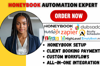 automate honeybook client booking, payments and contracts workflow for creatives