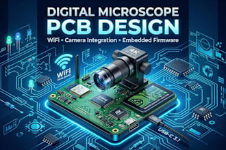 design a digital microscope imaging device with pcb, wifi and embedded firmware