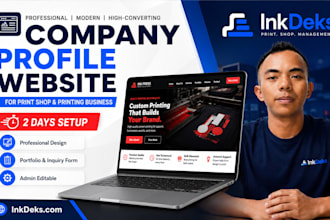 build a company profile website for print shops and apparel brands