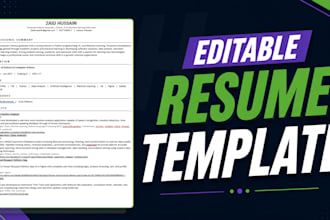 design an editable ats resume CV template