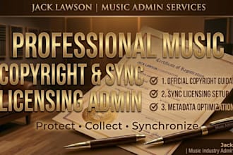 register your music copyright and set up sync licensing