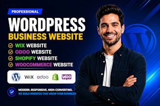 build wordpress business website, wix, odoo website shopify, woocommerce website