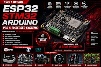 design esp32 iot, stm32 embedded and arduino pcb