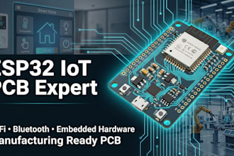 develop esp32 iot pcb, wifi bluetooth hardware, schematic and pcb layout