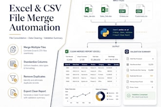 merge excel and CSV files into one clean report