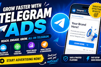 setup and manage high conversion telegram ads for channel growth, run meta ads
