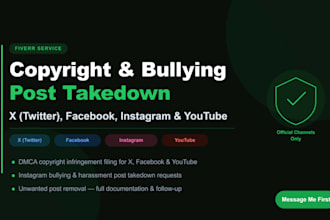 do ig banning mass report bot,remove copyright takedown harassing from fb tiktok