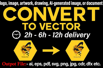 do vector tracing, recreate, and vectorize logo or images