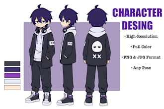 draw anime character reference sheet