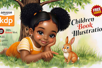 draw children story book illustration, children story and book illustration