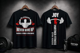 design custom gym fitness bodybuilding logo and tshirt