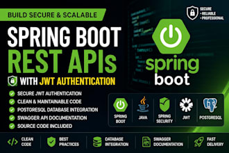 develop a secure spring boot rest API with jwt authentication