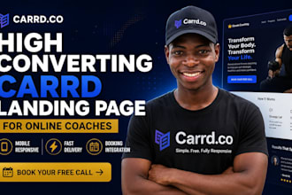 build a modern carrd landing page or sales page for online coaches