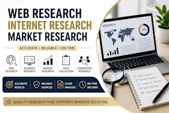 web research, market research and competitor research