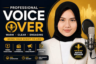 be your professional female voice over artist
