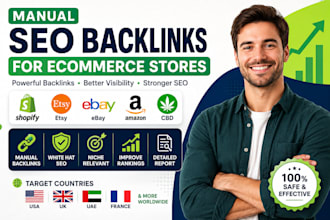 build high da shopify SEO etsy ebay amazon cbd USA UK uae ger aus backlinks