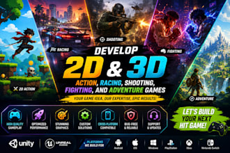 develop 2d and 3d action, racing, shooting, fighting, and adventure games