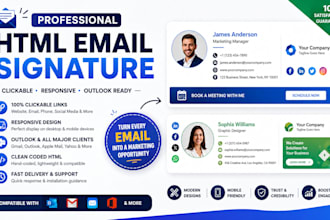 create html email signature or clickable html email signature outlook signature
