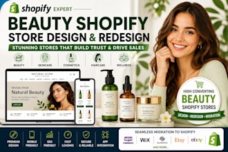 skincare beauty cosmetic makeup shopify store website design shopify migration