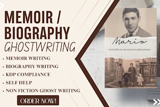be your memoir ghostwriter, memoir editor , and literary fiction book