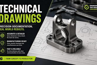 create manufacturing ready technical drawing for products and prototype