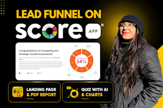 build score app quiz funnel with landing page for lead gen