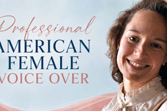 produce a professional american female voice over