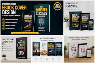 design professional ebook covers, digital product mockups