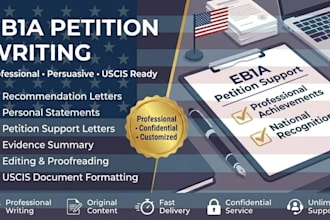 write eb1a petition eb1 visa application letter uscis immigration documents