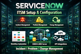 configure servicenow itsm modules ,incident, problem ,change