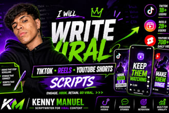 write viral tiktok, reels and youtube shorts scripts